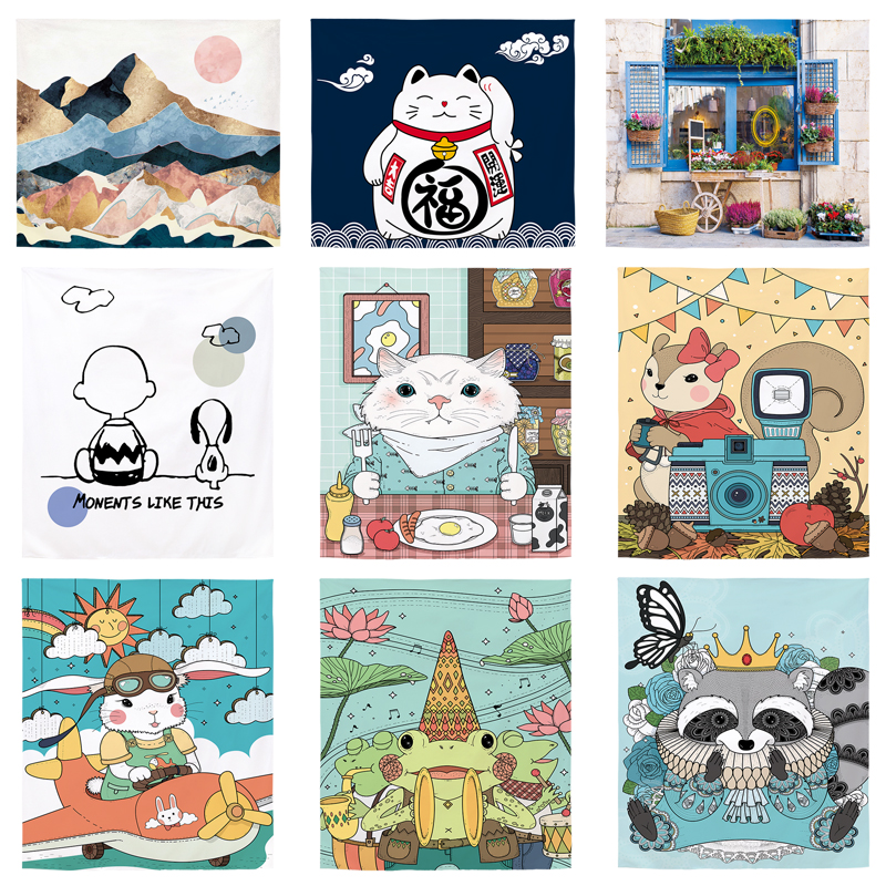 ins rental house transformation cat hanging cloth photo background cloth net red layout room bedside background wall horizontal and vertical version