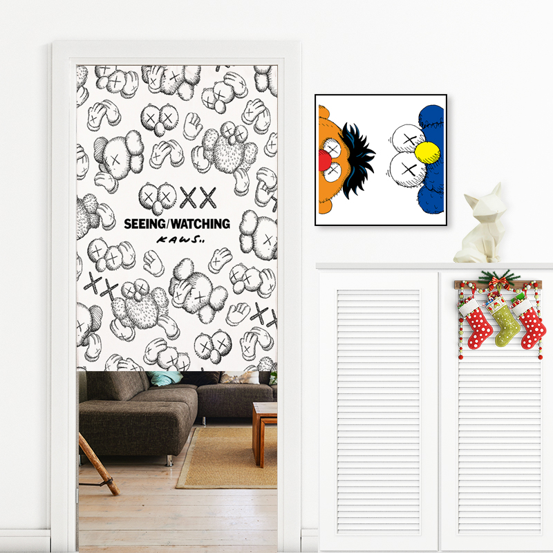 Tidal Gate Curtain Rod free of punch Xuanguan Living room Bedroom Home Kitchen Ins partition Window kawss Hanging Cloth Custom