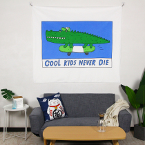 Skateboard crocodile ins rental house renovation hanging cloth wall cloth background wall ins simple background cloth bedroom wall decoration