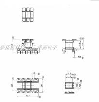 EE33 high frequency transformer magnetic core skeleton EI33 transformer magnetic core skeleton vertical 9 9 pin