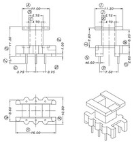 The magnetic core skeleton EE16 YT-1604