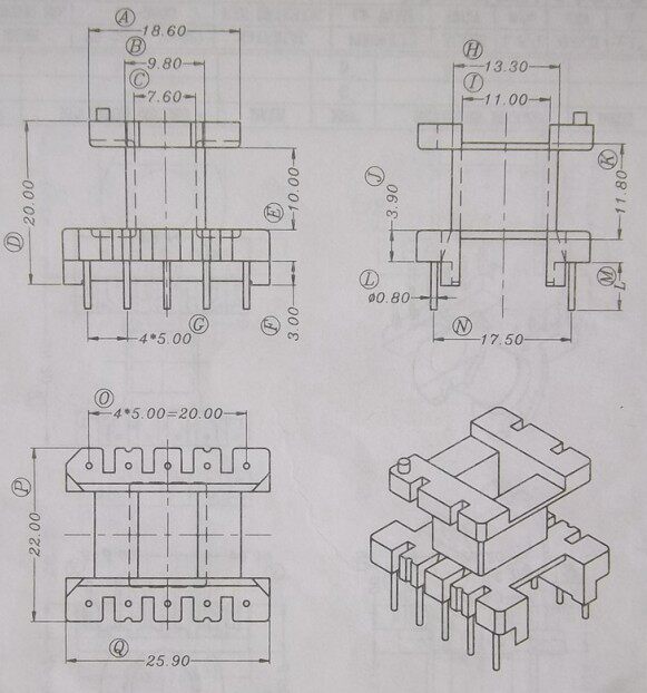 EE28 magnetic core skeleton upright 5 5 EI28 10 sets of packs