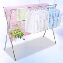 Economical drying rack floor-to-ceiling folding outdoor stainless steel water pipe accessories small assembly double-layer infant high