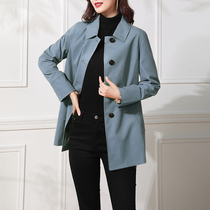 2023 new classic single-breasted jacket womens windbreaker western style popular spring and autumn thin section middle-aged mothers clothing