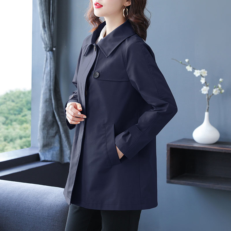 Mid-length women's windbreaker big-name classic short small windbreaker women's age-reducing popular temperament spring and autumn coat women