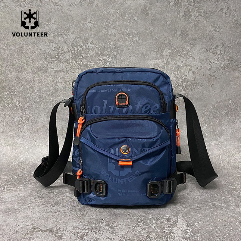 New men's single shoulder bag large capacity multi-layer fashion business tooling cable-stayed bag 2022 tide cards the same bag pure color