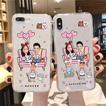 DIY customized phone shell lovers apply X Apple 11 arbitrary model Scratching Picture Parent-child Avatar Transparent Anti-Fall