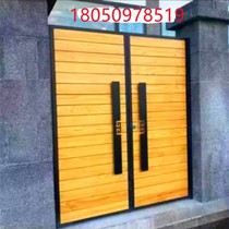 Iron Art Solid Wood Door Courtyard Door Villa area Garden Minjuku Courtyard Single Open Double Open Size Yard Gate Entrance Door
