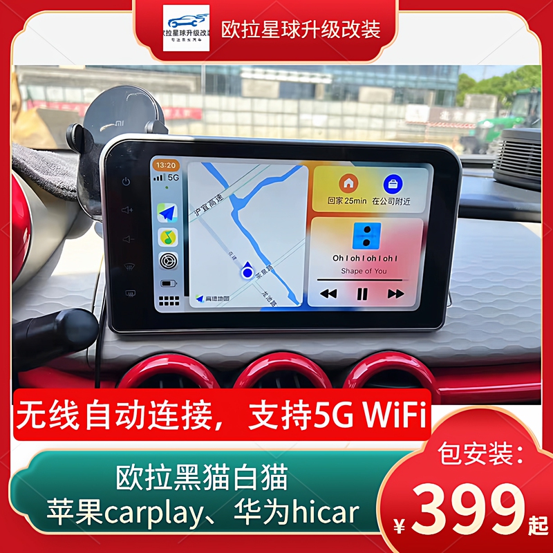 Euler Black Cat Car with Carplay Screen Projection, Navigation Screen Projection, 5g