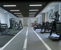 Gym lamp modern minimal personality rectangular chandelier LED shape lamp creative dance room sucking dual use lamp