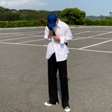 Мужская трендовая синяя осенняя цветная рубашка, свободный крой