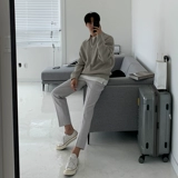 Трикотажная демисезонная футболка polo, цветной лонгслив, свитер, в корейском стиле, свободный крой