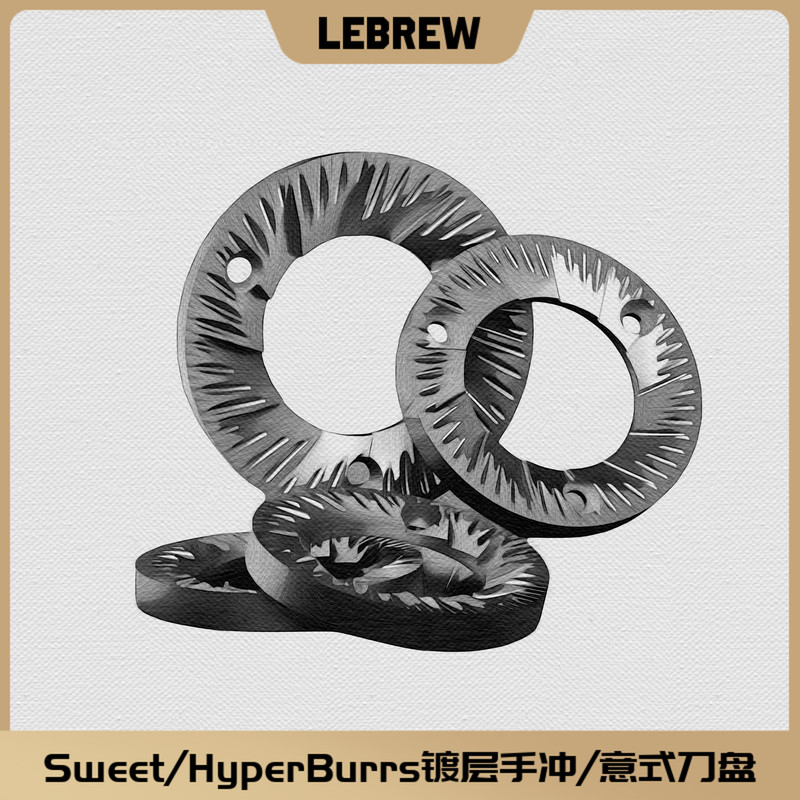 Lebrew Hyperburrs Coffee Grinder Sweet64/98Mm Electric Grinder Burr Coated for Hand Brewing and Espresso