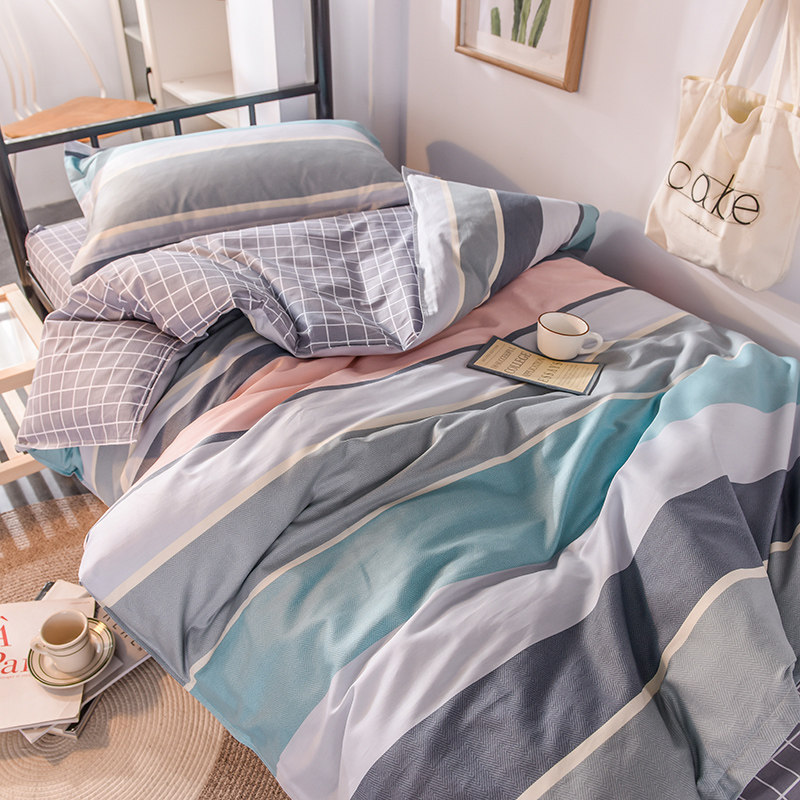 Full cotton Three sets Student Dormitory Quilts for Single Man beds Four sets of children beds 1 2 beds Bedding Pure Cotton