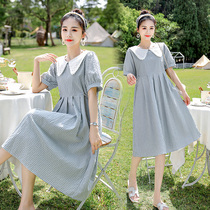 Pregnant womens skirt summer Korean version of belly does not show a long skirt tide hot mother pregnant womens summer dress