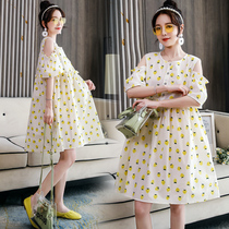 Foreign style pregnant women summer dress tide hot mom 2021 summer top fashion loose hipster summer skirt