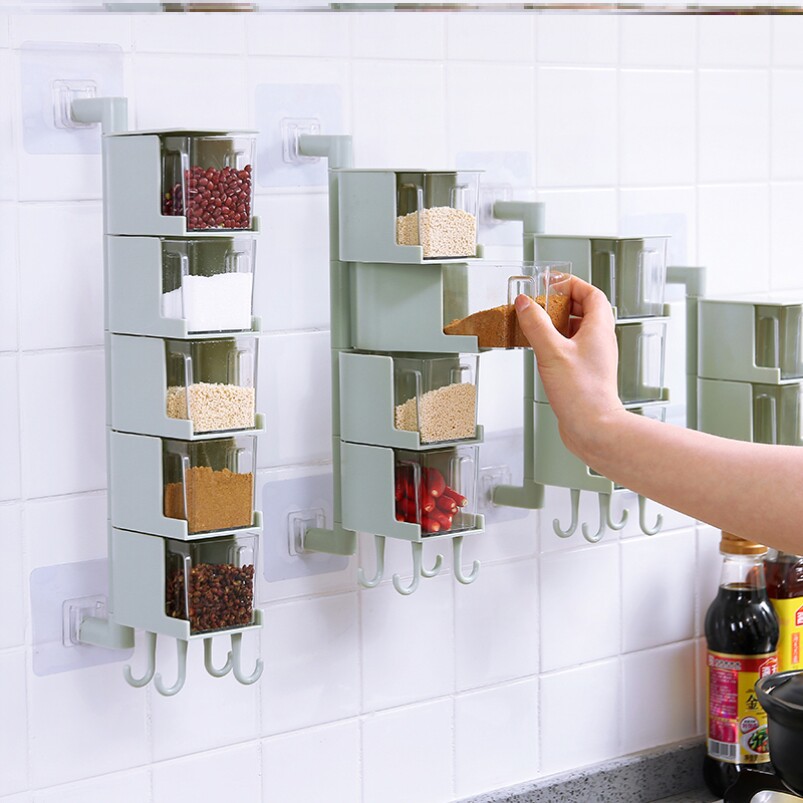 Brigade Transfer Seasoning Box O Style Zolo type containing shelf Glued Trig Hanging Wall MSG Upscale-Taobao