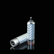 Taiwan OEM carbon fiber copper rhodium-plated lotus plug hollow design Audio signal cable RCA connector