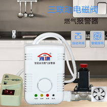 Yongkang three linkage natural gas gas alarm automatically cut off the electromagnetic valve off the gas linkage kitchen exhaust fan