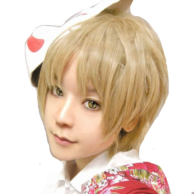 ສິນຄ້າມີພ້ອມສົ່ງຟຣີ Bakery cosplay wig Natsume friends ບັນຊີ Natsume Takashi linen gold cos fake hair wig