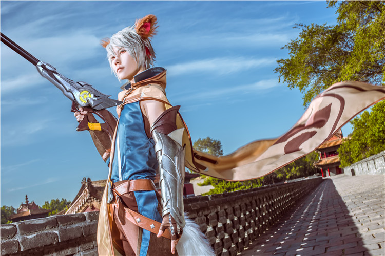 Một phần của các cổ phiếu của bánh mì nhà vinh quang của việc tuân thủ cosplay trang phục tóc giả nam vũ khí fox Vua Barry cosplay zenitsu