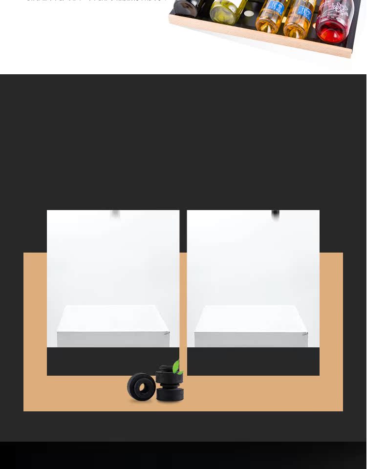 tủ rượu bằng inox VinOPRO nhiệt độ không đổi làm mát rượu làm mát không khí gia đình kệ tủ lạnh nhúng tủ lạnh BU & mdash; 270D-A1 tủ rượu màu trắng