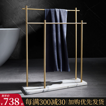 Full copper bathroom floor type bath towels towel rack creatively marble bathtub light lavish toilet set storage shelves