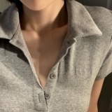 Летнее трикотажное платье, (в наличии на складе), короткий рукав, воротник поло, в обтяжку