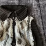 Ноябрь*Если шесть было девятью настоящими кроличьими волосами Мос Зеленая Горячая девушка Y2K вязаная куртка кардигана LGB LGB