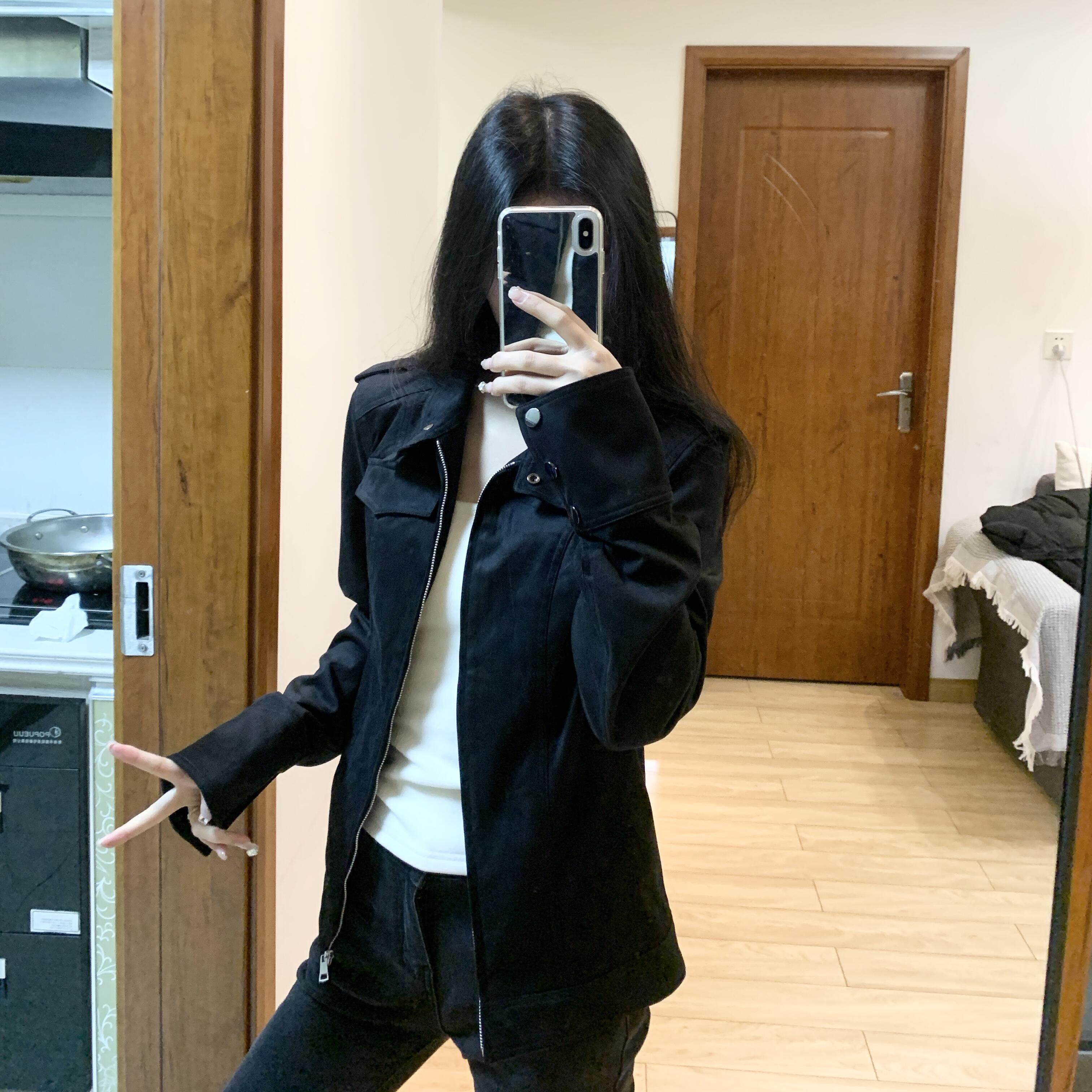 プラスサイズ アメリカンレトロ ブラック スエード ショートジャケット レディース、新春スタイル、スタイリッシュなモーターサイクルジャケット