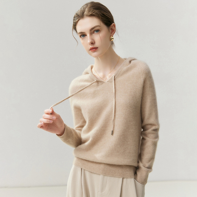 New Style Fully Seamless Cashmere Hoodie for Women, 100% Pure Cashmere Sweater, Hooded Sweatshirt, Autumn and Winter Long-Sleeved Pullover Knitwear New Style Fully Seamless Cashmere Hoodie for Women, 100% Pure Cashmere Sweater, Hooded Sweatshirt, Autumn and Winter Long-Sleeved Pullover Knitwear