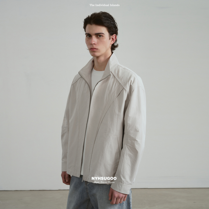 Nyhsugoo/Nanyi Cotton Brocade Fabric Rolled Rope Deconstructed Jacket Short Wide Fit 15170 Men's Spring Coat