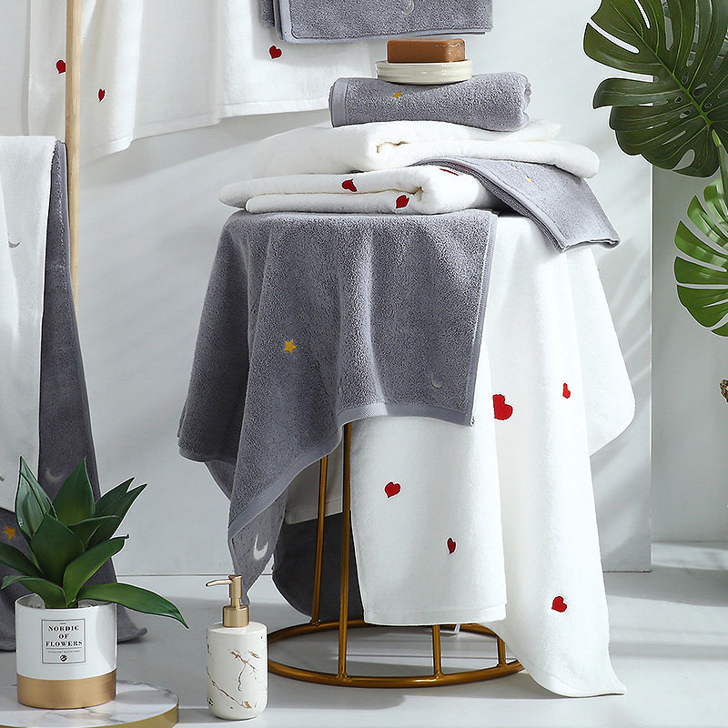 Pure cotton towel female household absorption speed can not dry the hair soft antibacterial couple models thicker wear towel