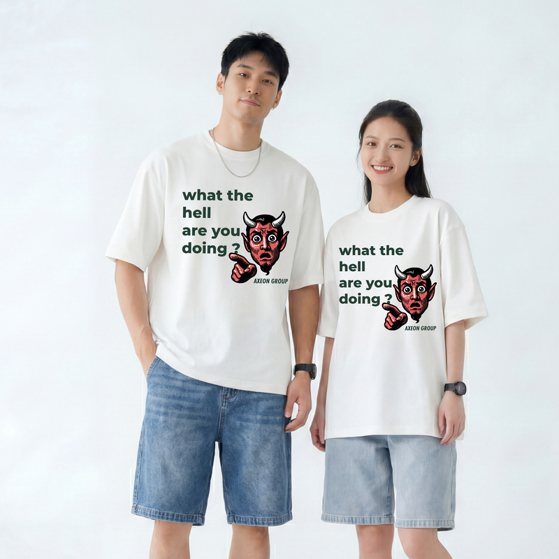 Axeon Trendy American High Street Original Graffiti Devil Half-Sleeve Heavy Cotton Couple's Short-Sleeve T-Shirt for Women and Men Summer Axeon Trendy American High Street Original Graffiti Devil Half-Sleeve Heavy Cotton Couple's Short-Sleeve T-Shirt for Women and Men Summer
