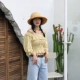 Ruffle một vai áo sơ mi nữ mùa hè áo sơ mi voan ngắn tay phồng cổ vuông thắt nơ hoa xếp ly áo sơ mi co giãn - Áo sơ mi chiffon ren