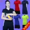 V-neck volleyball suit red green royalblue men and women quick-drying group buy school games volleyball shirt short-sleeved T-shirt