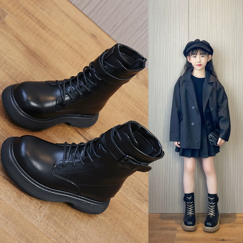 Martens, детские демисезонные короткие сапоги, обувь в английском стиле, флисовые ботинки, коллекция 2023, подходит для подростков, в британском стиле