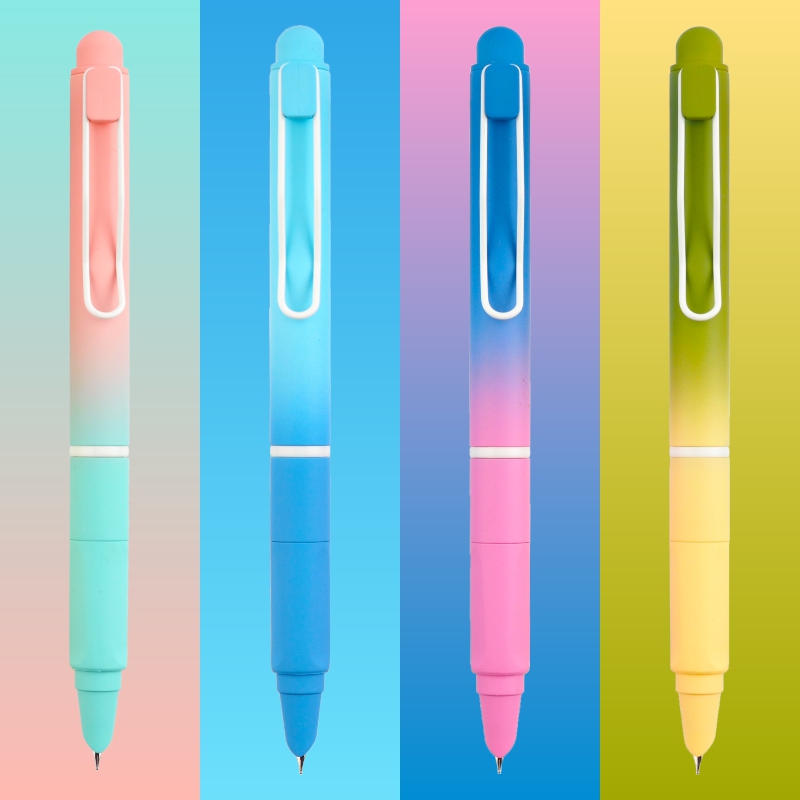 Dependent small tip thermal sensitive 0 38 student male and female gradient color rotating magic blue ink sack dark tip erasable pen-Taobao