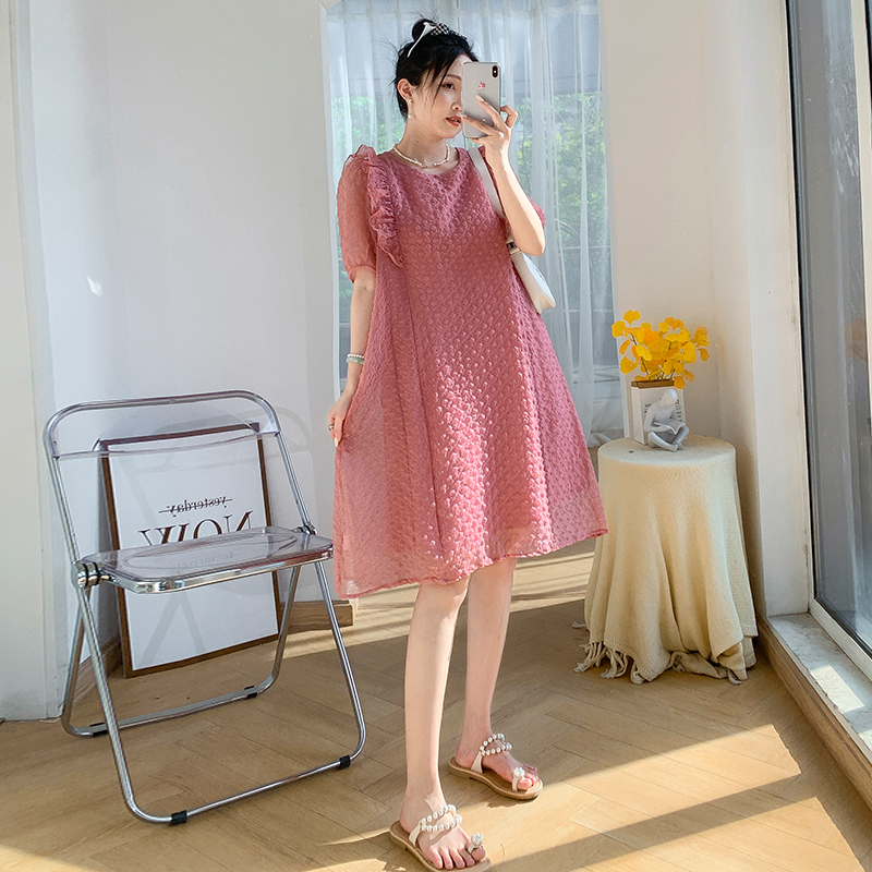 Maternity Summer Dress, Sweet, Fresh, Cute, Age-Reducing Doll Dress, Loose Fit, Covers the Belly, Does Not Show Pregnancy, Late Pregnancy Dress