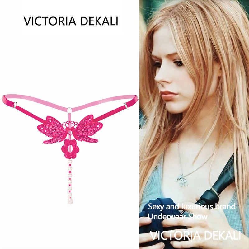 Rose Vava Pearl Panties for Women with Large Beads for Massaging Private Areas, Sexy Thong with a String of Beads