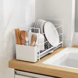 Блюда блюда, столовая стойка для хранения блюд Countertop кухонная однослойная полка сливка, посуда, палочка для палочек, полки лопаток многофункциональная стойка для рабочего стола.