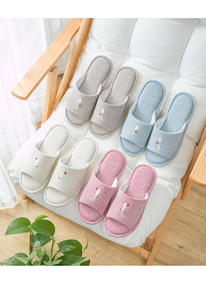 Vượt qua mùa hè kiểu Nhật Bản mở rộng trong nhà dép bông trong nhà nam và nữ trượt sàn nhà những người yêu thích dép lanh - Trang chủ dép lông mang ở nhà