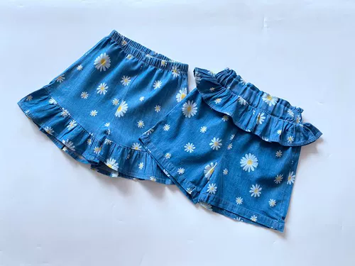 Мягкий и тонкий ~ Новый летний стиль для девочек и детских кружевных диази, напечатанные шорты Tiansi, 100-140