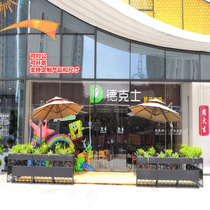 Wrought outdoor flower box custom flower slot square rectangular flower pond commercial street sales department planting box flower bed combination