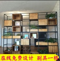 Upper iron retro bookcase shelf LOFT screen partition Porch Locker American industrial style bookshelf iron frame