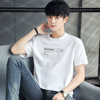 段郎传奇 Хлопковая трендовая футболка с коротким рукавом для влюбленных для отдыха, круглый воротник