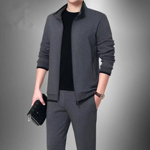 中老年休闲运动套装韩版帅气开衫外套