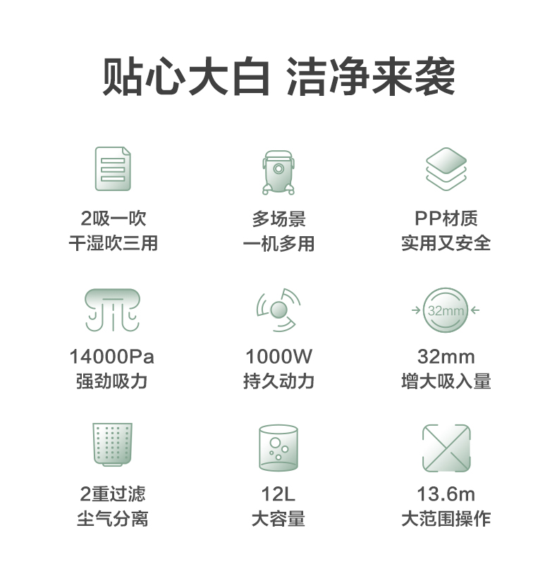 苏泊尔 干湿吹三用桶式吸尘器 配多吸头 图2