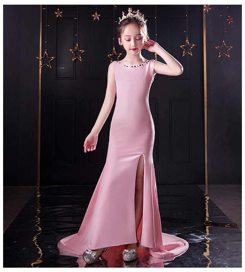 Trẻ em ăn mặc theo mẫu, trình diễn, trình diễn, đuôi cá, thon thả, trẻ lớn, váy dạ hội, chủ nhà hở lưng, trang phục - Váy trẻ em váy bé gái