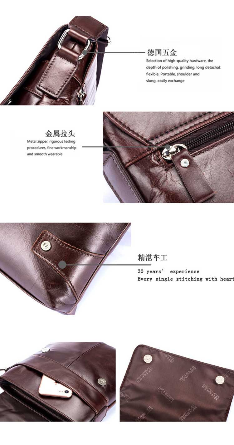Cow Captain Leather Leather Shoulder Shoulder Men First Layer Leather Soft Business Casual Shoulder Bag - Túi của con người túi xách lv